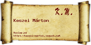 Keszei Márton névjegykártya