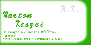 marton keszei business card